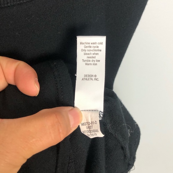 ATHLETA criss cross back  tunic tank top scoop neck black size M super soft - Picture 12 of 13